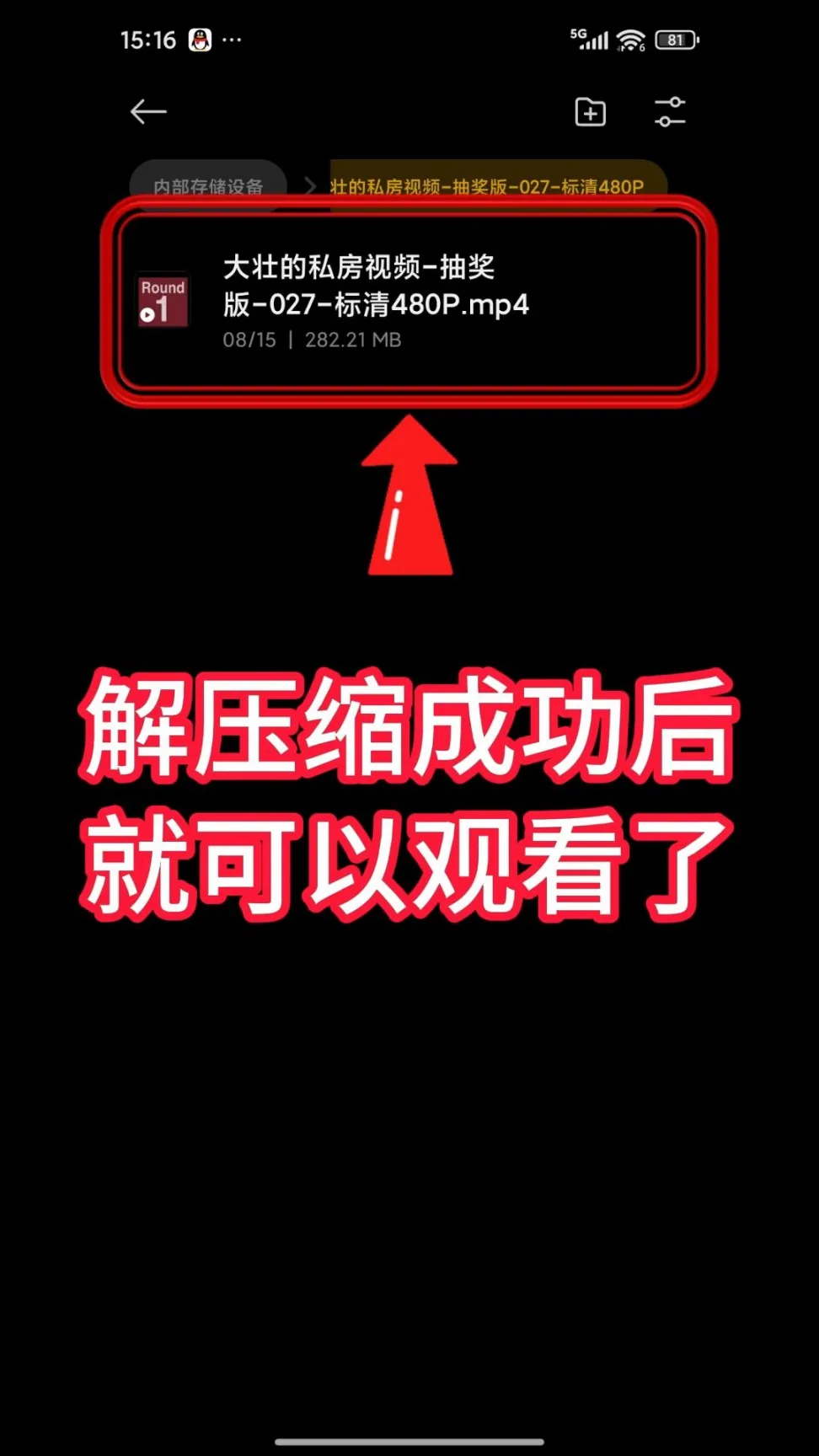 第10步：解压缩成功后就可以观看了